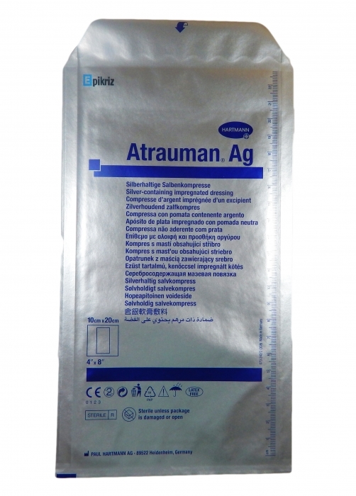 Повязка мазевая Atrauman AG с серебром 10 см x 20 см, 1 штука