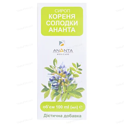 Сироп кореня Солодки Ананта по 100 мл у флак.