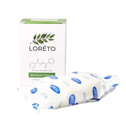 Мило тверде Loreto проти акне з бензоїл пероксидом 2,5%, 75 г