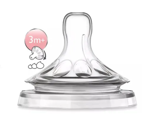 Соска силіконова Philips Avent Natural SCF655/27, змінний потік, від 3 місяців, 2 шт
