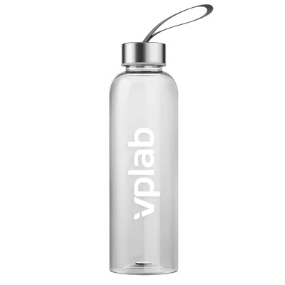 Пляшка для води Vplab Water bottle прозора з білим лого, 580 мл