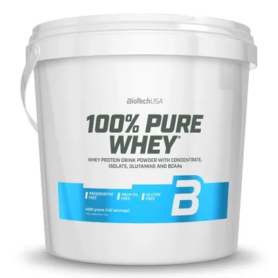 Протеїн сироватковий змішаний Biotech 100% Pure Whey полуниця, 4 кг