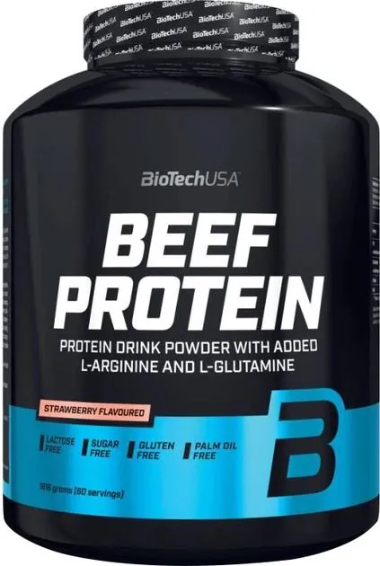 Протеїн яловичий гідролізат Biotech BEEF Protein полуниця, 1,816 кг