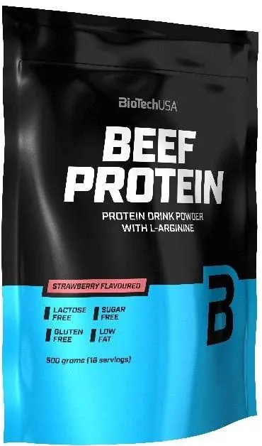Протеїн яловичий гідролізат Biotech BEEF Protein полуниця, 500 г