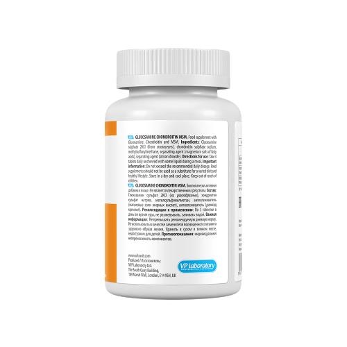 Глюкозамин, хондроитин и МСМ VPLab Ultravit Glucosamine Chondroitin MSM, 90 капсул