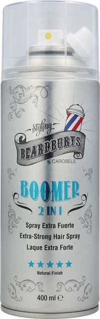 Лак для волос Beardburys Extra Strong 2 in 1 Boomer с двумя распылителями, 400 мл