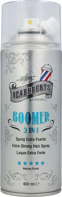 Лак для волосся Beardburys Extra Strong 2 in 1 Boomer з двома розпилювачами, 400 мл