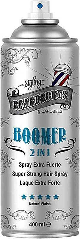 Лак для волосся Beardburys Extra Strong 2 in 1 Boomer з двома розпилювачами, 400 мл