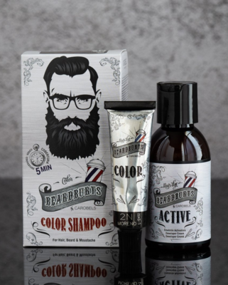 Набор для покраски Beardburys 2N черный для волос, бороды и усов, 30мл/45мл