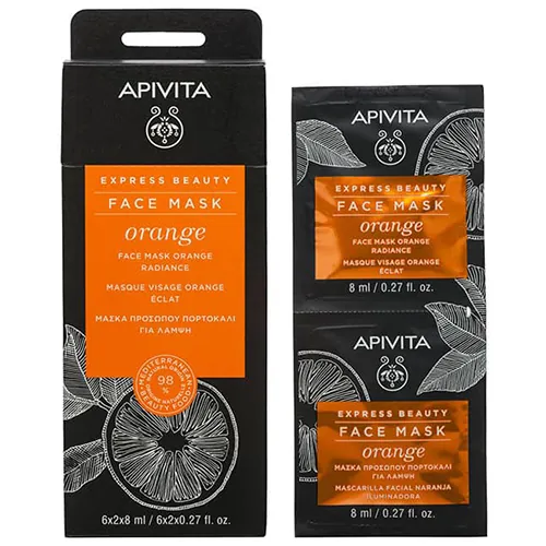 Маска для обличчя Apivita Express Beauty Сяяння з апельсином, 2 шт х 8 мл