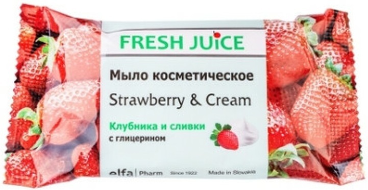 Мило тверде Fresh Juice Strawberry & Cream косметичне, 75 г