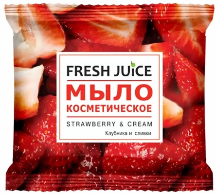 Мыло твердое Fresh Juice Strawberry & Cream косметическое, 75 г