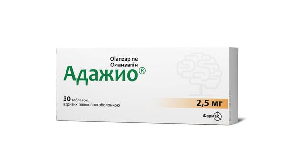 Адажио таблетки, в/плів. обол. по 2.5 мг №30 (10х3)