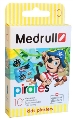 Пластырь бактерицидный Medrull Pirates на полимерной основе, детский, размером 2,5 см х 5,7 см, 10 штук