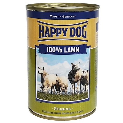 Паштет монобелковый Happy Dog Dose 100% Lamm для собак всех пород с ягненком, 400 г, 6000661