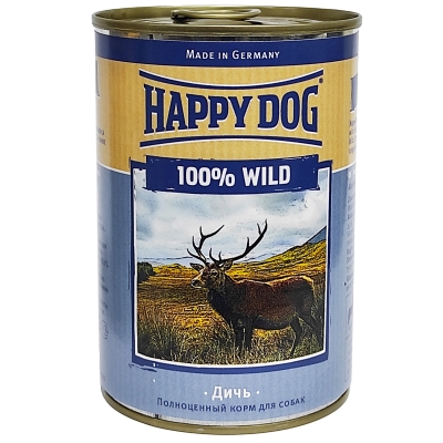Паштет монобелковый Happy Dog Dose 100% Game для собак всех пород с дичью, 400 г, 6000662
