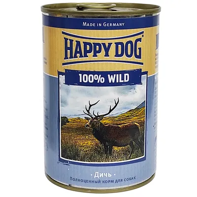 Паштет монобілковий Happy Dog Dose 100% Game для собак усіх порід з дичиною, 400 г, 6000662