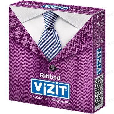 Презервативи Vizit Ribbed ребристі, 3 штуки