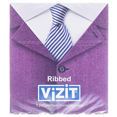 Презервативи Vizit Ribbed ребристі, 3 штуки