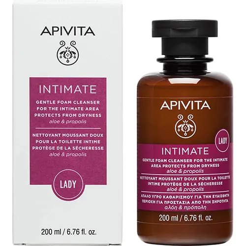 Пінка для інтимної гігієни Apivita Intimate Ніжна очищуюча Захист від сухості, 200 мл
