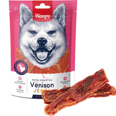 Лакомство для собак Wanpy Venison Jerky Вяленое филе оленины, 100 г