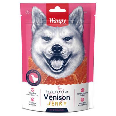 Ласощі для собак Wanpy Venison Jerky В'ялене філе оленини, 100 г