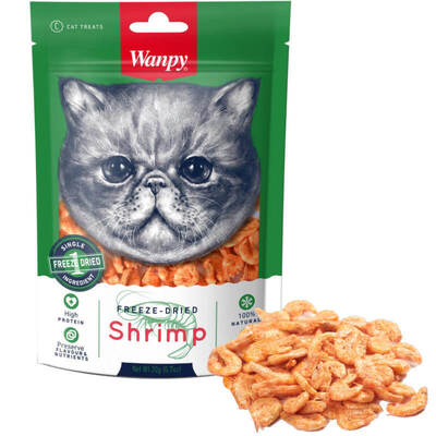 Лакомство для кошек Wanpy Freeze Dried Shrimp сушеные креветки, 20 г
