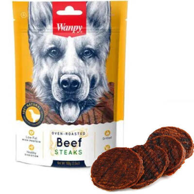 Лакомство для собак Wanpy Grilled Beef Steak стейки из говядины на гриле, 100 г