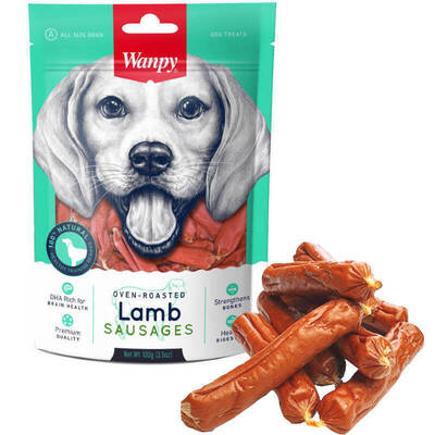 Лакомство для собак Wanpy Lamb Sausages Сосиски с мясом ягненка, 100 г