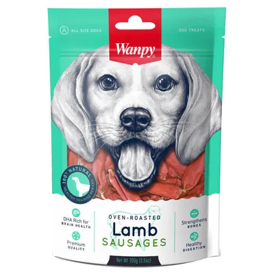 Ласощі для собак Wanpy Lamb Sausages Сосиски з м'ясом ягняти, 100 г