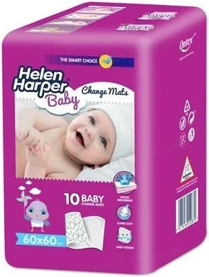 Пелюшки Helen Harper Baby Bed Mats одноразові поглинаючі, 60 x 60 см, 10 шт