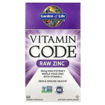 Цинк Garden of Life Vitamin Code Raw Zinc, 60 капсул