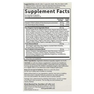 Цинк Garden of Life Vitamin Code Raw Zinc, 60 капсул