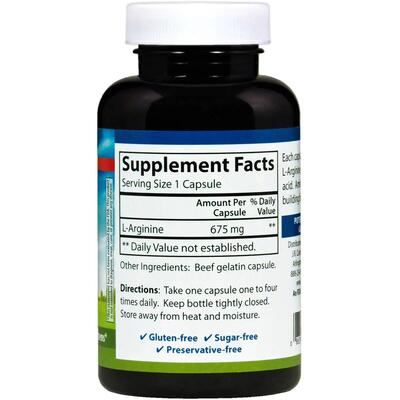 Аргинин Carlson Labs L-Arginine 675 мг, 90 капсул