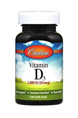 Витамин Д3 Carlson Labs Vitamin D3 2000 МЕ, 120 капсул