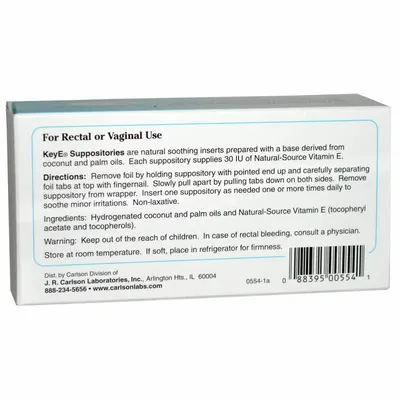 Супозиторії з вітаміном Е Carlson Labs Key-E Suppositories №24