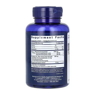 Супер Омега-3 Life Extension Super Omega-3 EPA/DHA Fish Oil, Sesame Lignans & Olive Extract, 60 м'яких капсул