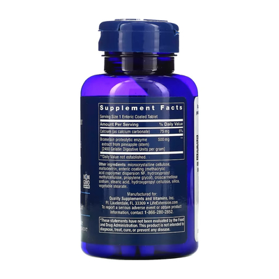 Бромелайн Life Extension Specially-Coated Bromelain 500 мг кишечнорастворимые таблетки №60