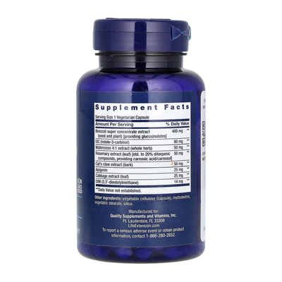 Экстракт крестоцветных овощей Life Extension Triple Action Cruciferous Vegetable Extract вегетарианские капсулы №60