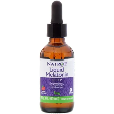 Мелатонін Natrol Liquid Melatonin 1 мг ягідний смак, 60 мл