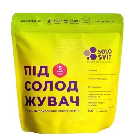 Підсолоджувач СолоСвіт в 5 разів солодше цукру, 500 г