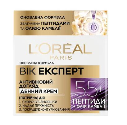 Крем для лица L'Oreal Paris Возраст Эксперт 55+ Антивозрастной уход против морщин, дневной, 50 мл