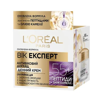 Крем для обличчя L'Oreal Paris Вік Експерт 55+ Антивіковий догляд проти зморщок, денний, 50 мл