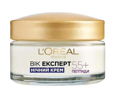 Крем для обличчя L'Oreal Paris Вік Експерт 55+ Антивіковий догляд проти зморщок, нічний, 50 мл