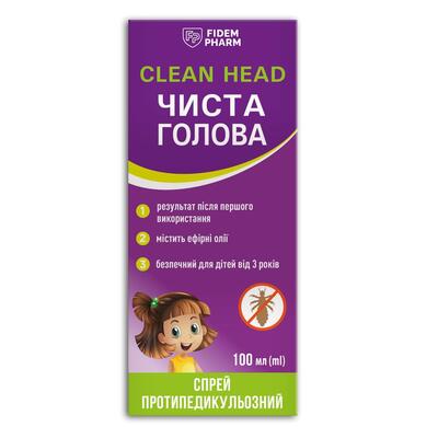 Чистая голова Fidem Pharm спрей противопедикулезный, 100 мл