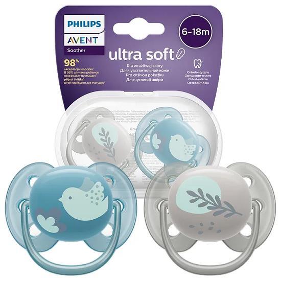 Пустышка силиконовая Philips Avent Ultra Soft SCF091/15, 6-18 месяцев, 2 шт
