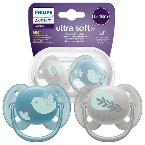 Пустушка силіконова Philips Avent Ultra Soft SCF091/15, 6-18 місяців, 2 шт