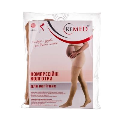 Колготки компрессионные для беременных Remed RK 411 закрытый носок, 1 класс компрессии, удлиненные, размер L