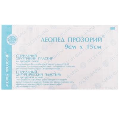 Пластырь медицинский Леопед 9 см х 15 см прозрачный, 1 штука