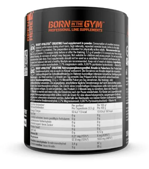Креатин моногідрат мікронізований Olimp Rocky Athletes Creatine, без смаку, 200 г